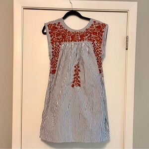 Texas Longhorns Striped Mini Dress with Burnt Orange Embroidery